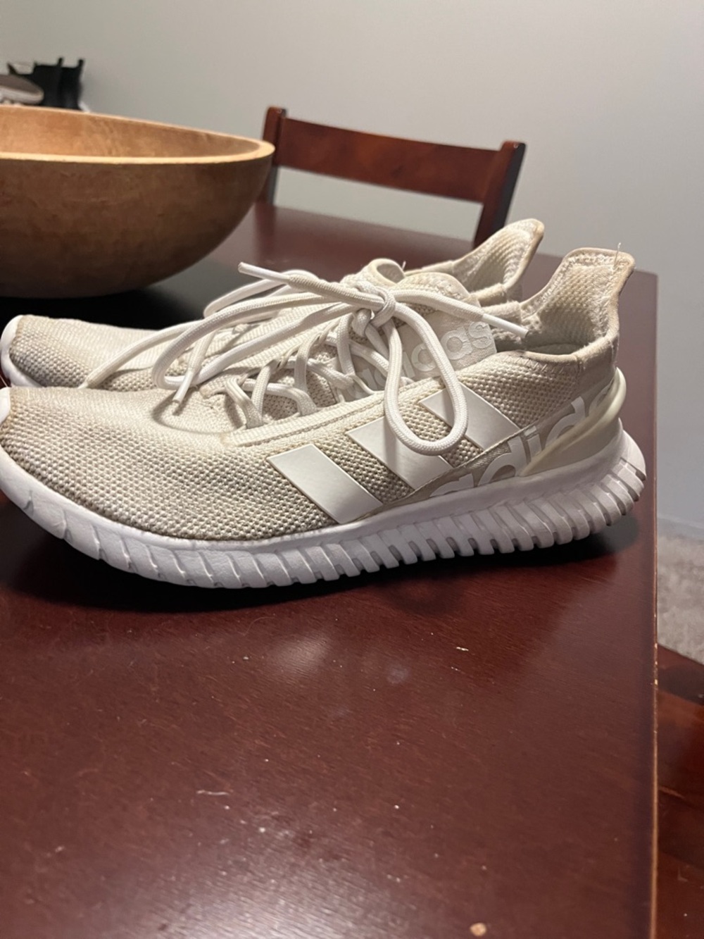 adidas Men's Athletic Sneakers in Cream/White